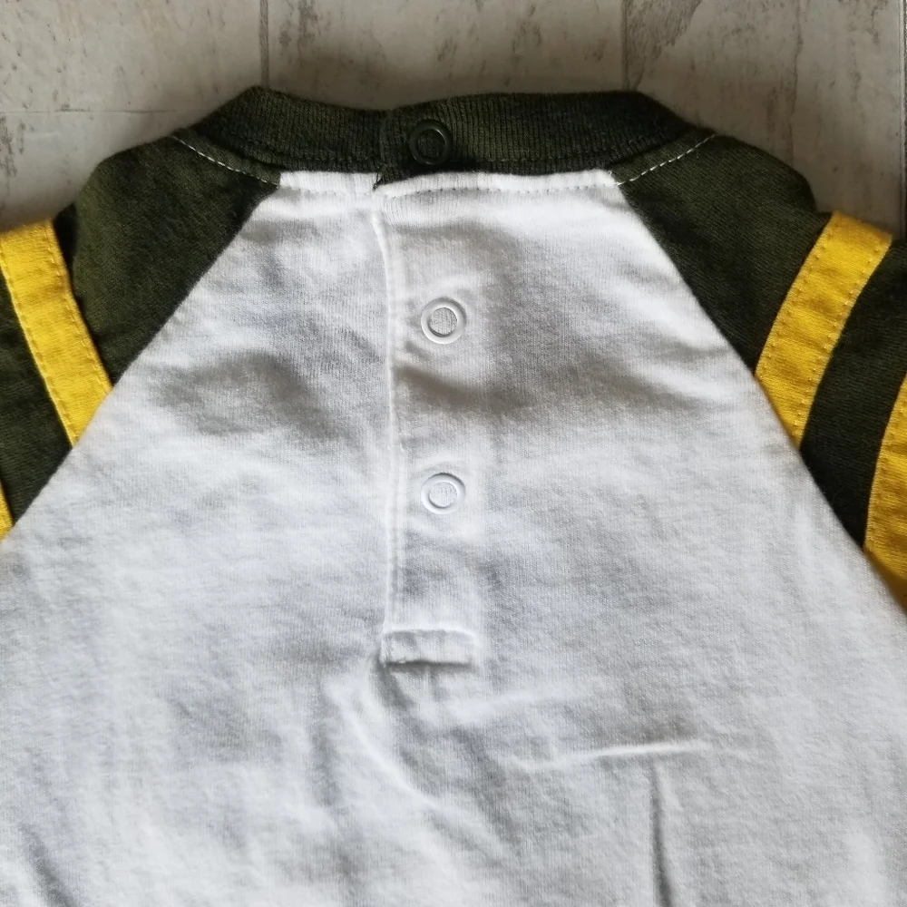 Born to Explore Carter's 3 mo olive green and yellow short/shirt set